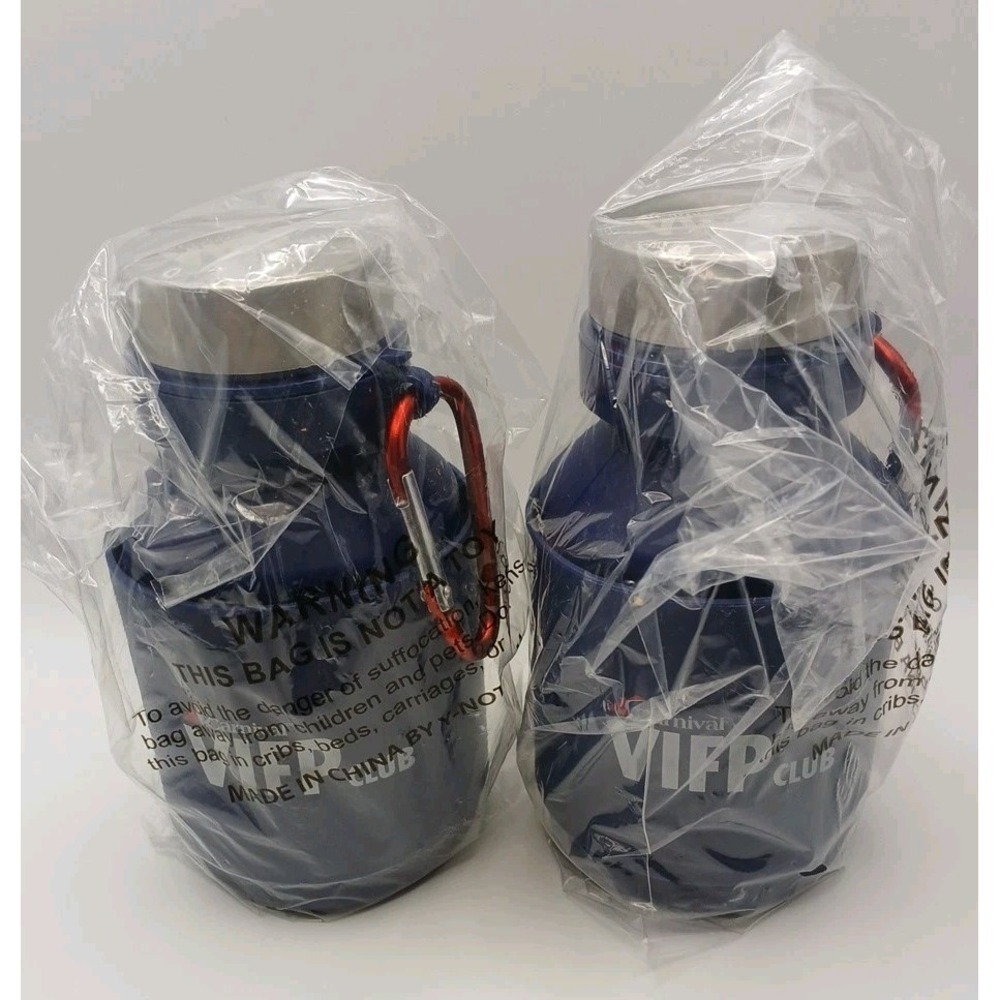 Carnival Cruise Line VIFP Club Collapsible Water Bottle Cups Expandable Set Of 2